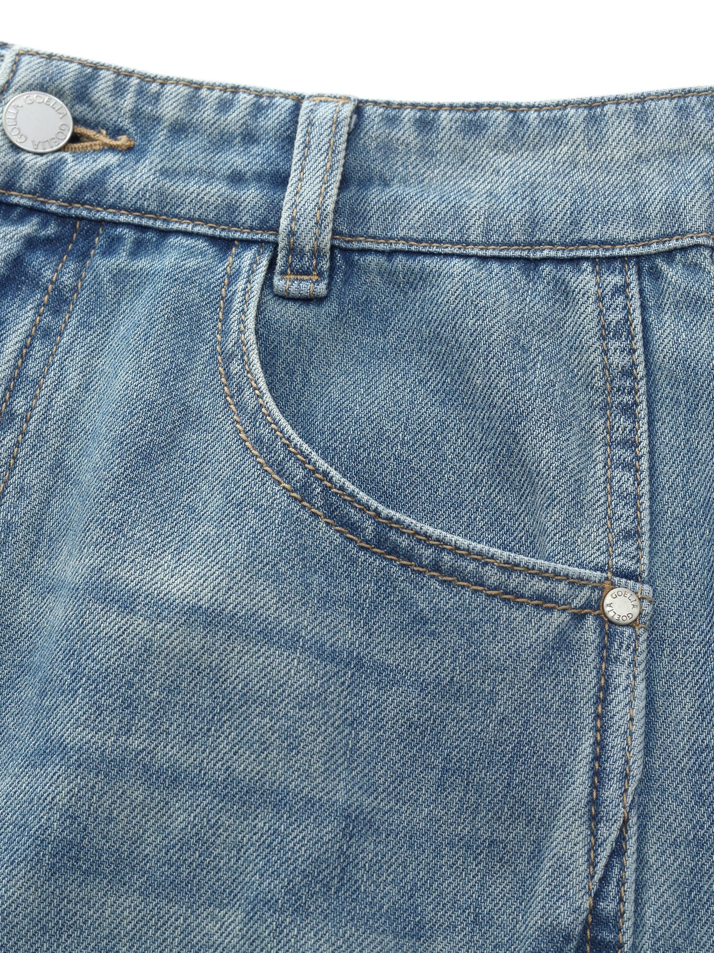 100% Cotton Denim Women Curved Leg Jeans