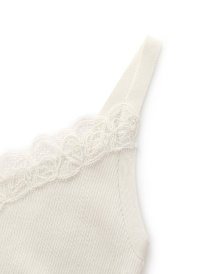 Triacetate Lyocell Blend Lace Trim Women Camisole