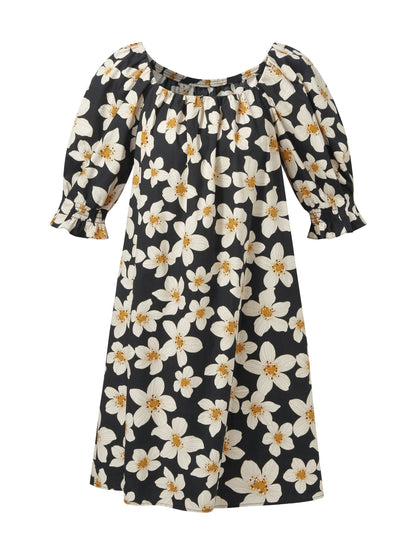 Cotton Floral Print Convertible Neckline Women Tunic Top