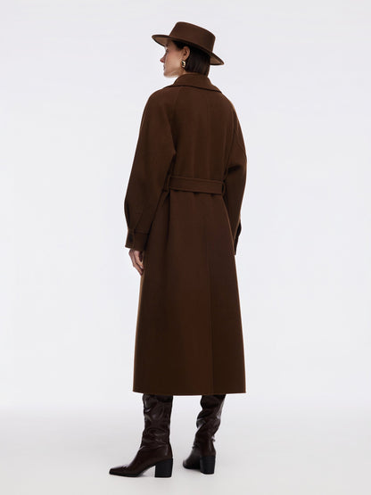 Cashmere Wool Double-Faced Women Wrap Overcoat