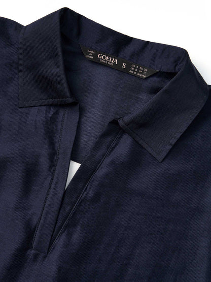 Pre-Order Tencel Blend Belted Blouse And Pants Two-Piece Set