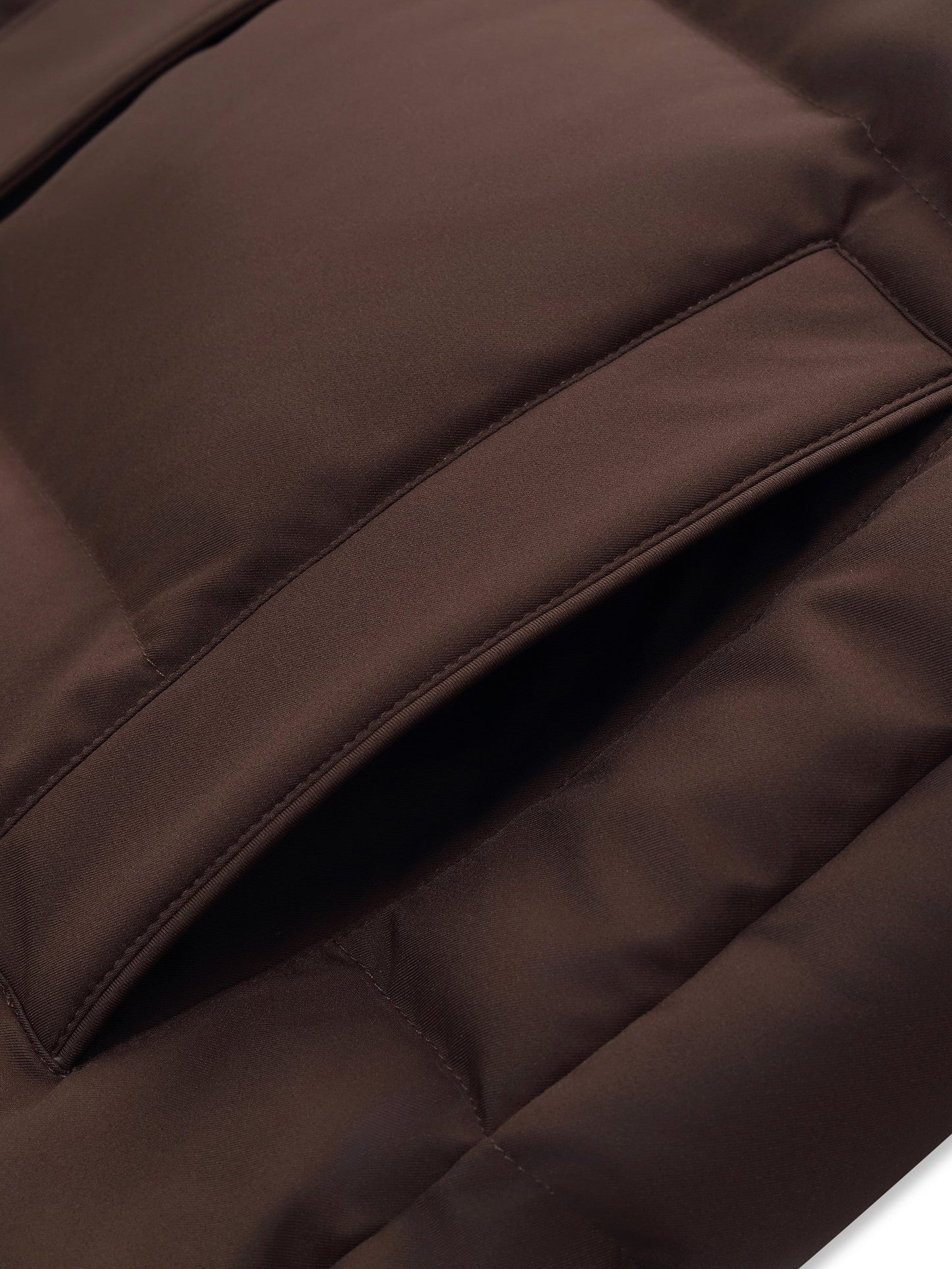 H-Line Knit Collar Long Goose Down Coat With Detachable Hood