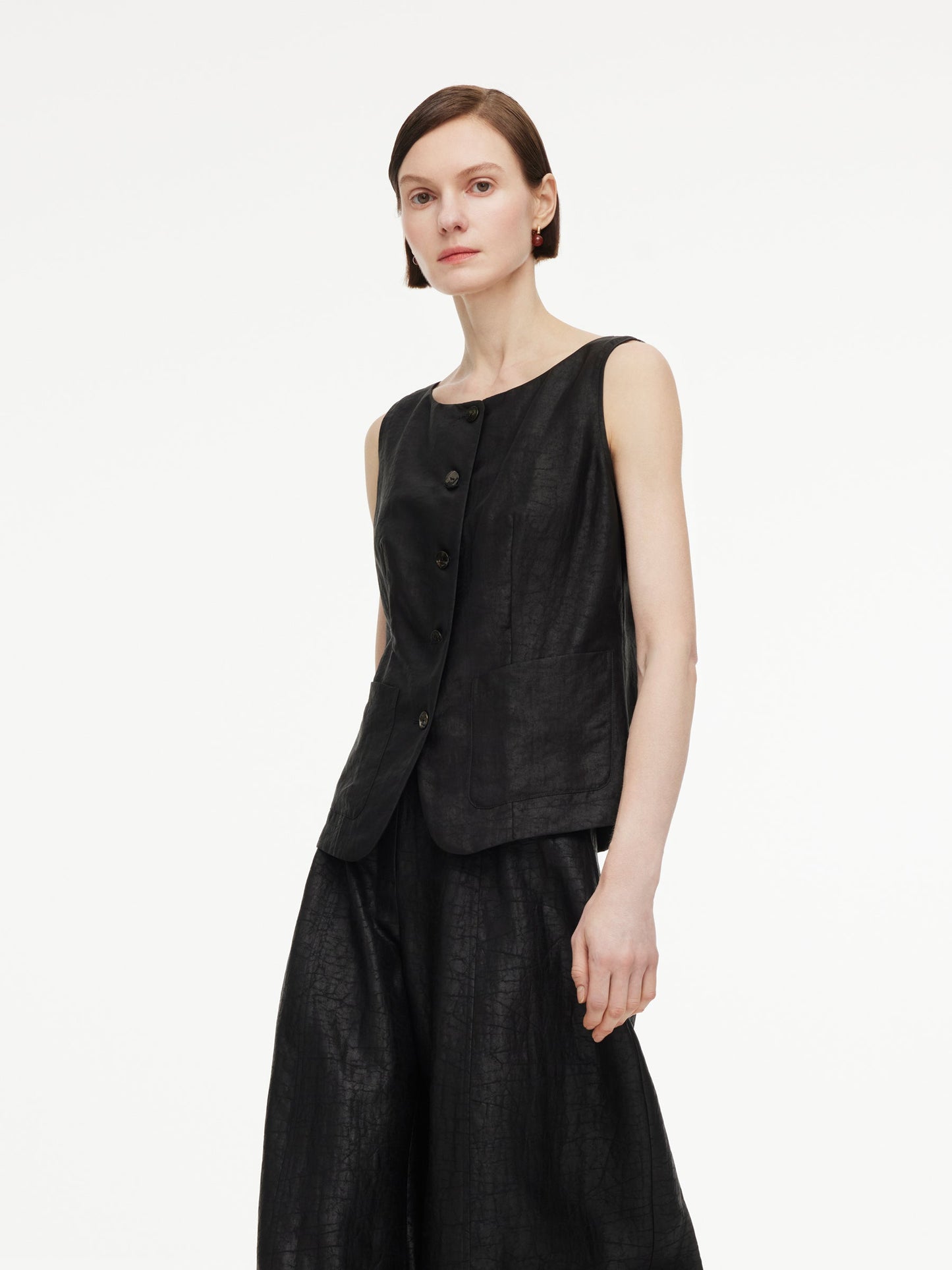 18MM Gambiered Canton Gauze Women H-Line Vest