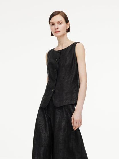 18MM Gambiered Canton Gauze Women H-Line Vest