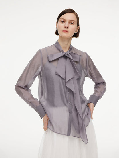 [Preview] Front Knot Women Shirt With Knit Camisole