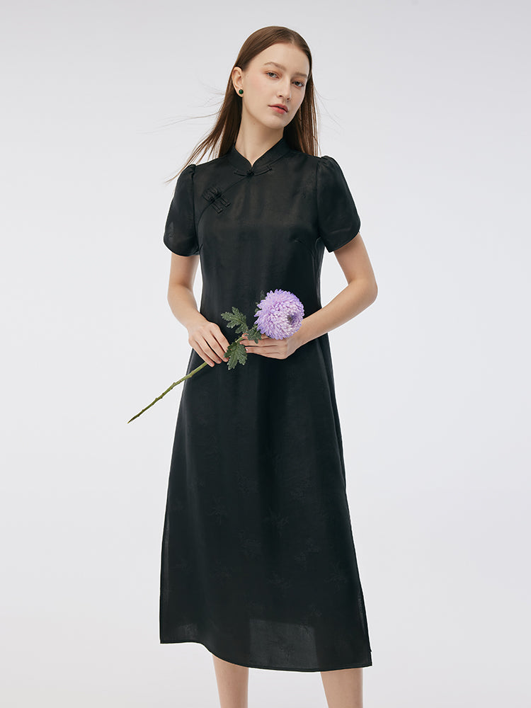 19MM Xiang Yun Silk Women Qipao Midi Dress