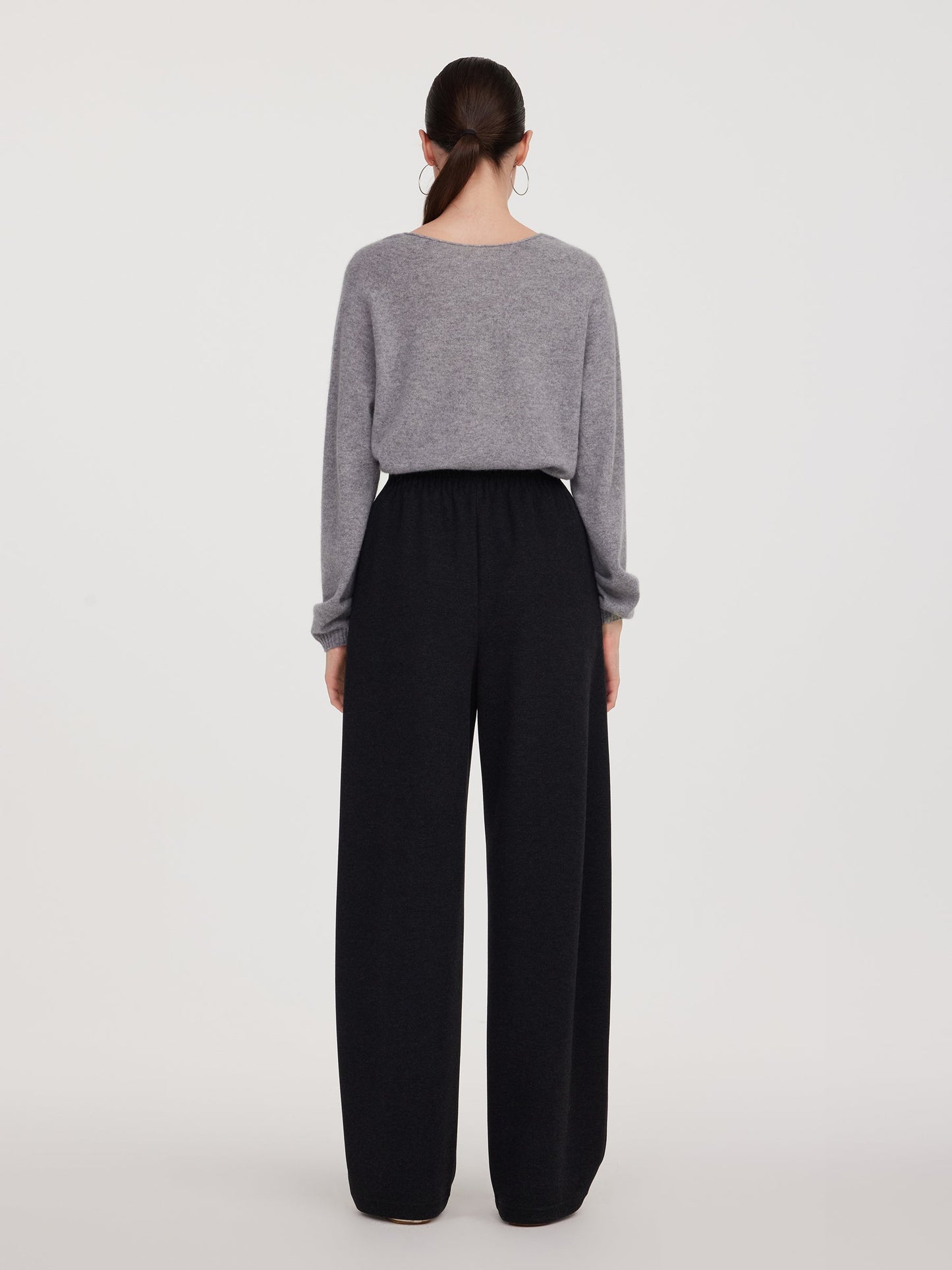 Elastic Waist Women Curved Leg Pants
