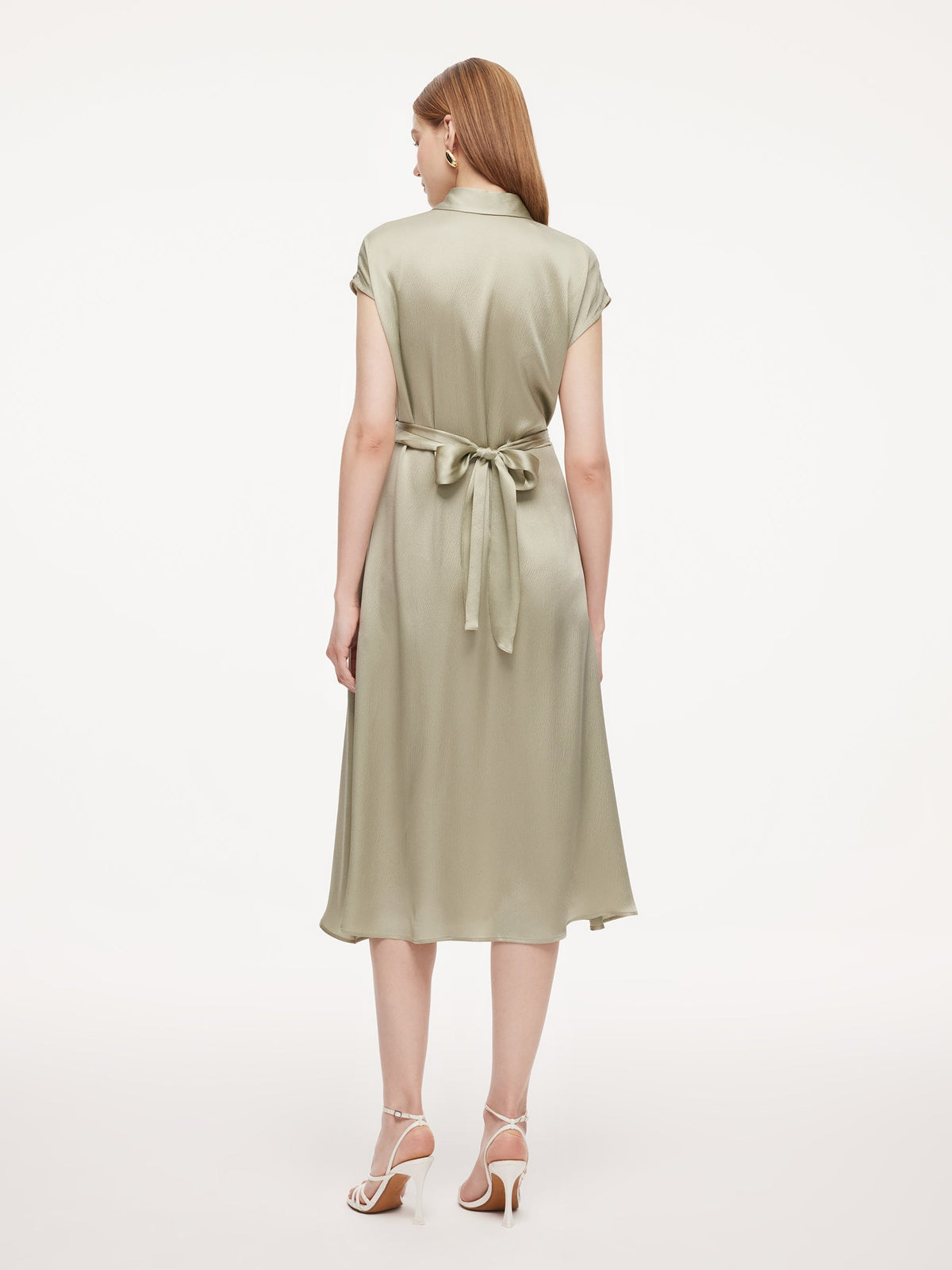 19MM Mulberry Silk Front Knot Women Self-Tie Maxi Dress