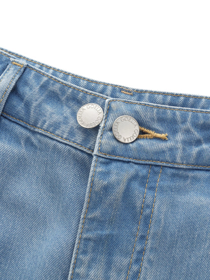 100% Lyocell Denim Women Straight Leg Jeans With Belt