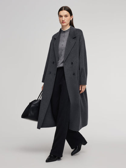 100% Wool Double-Faced Women Wrap Overcoat