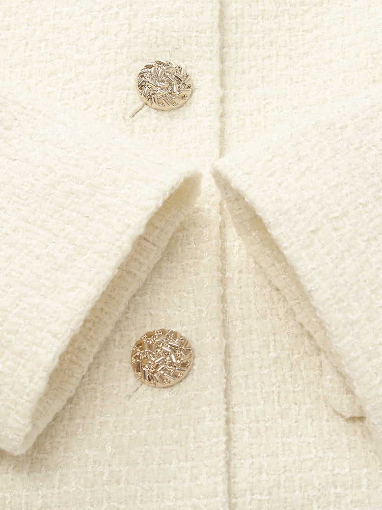 Goelia Women's Wool Blend Stand Collar Single-Breasted Women Jacket For Work And Daily