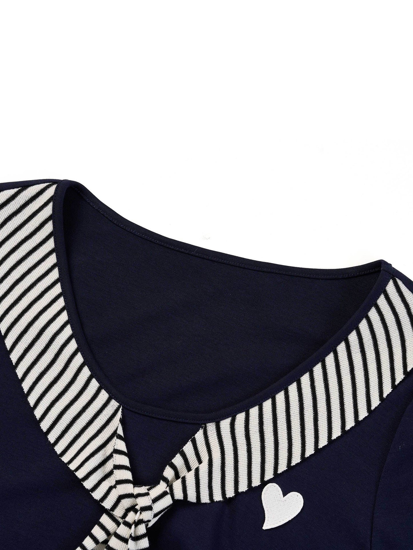 Stripe Scarf Neck Women Slit Knit Midi Dress