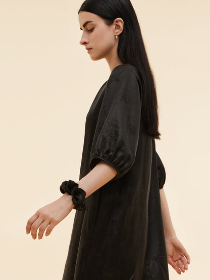 19MM Xiang Yun Silk Jacquard Women Self-Tie Belt Maxi Dress