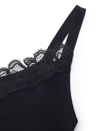 Triacetate Lyocell Blend Lace Trim Women Camisole