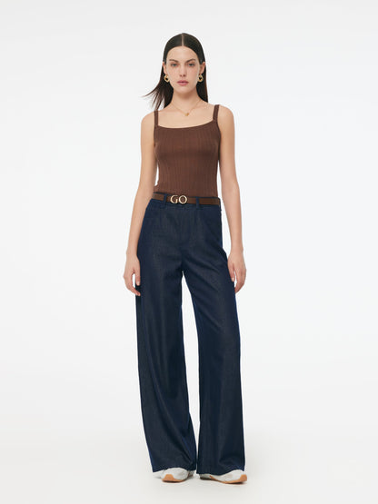 Denim Glitter Detailed Women Loose Straight Jeans