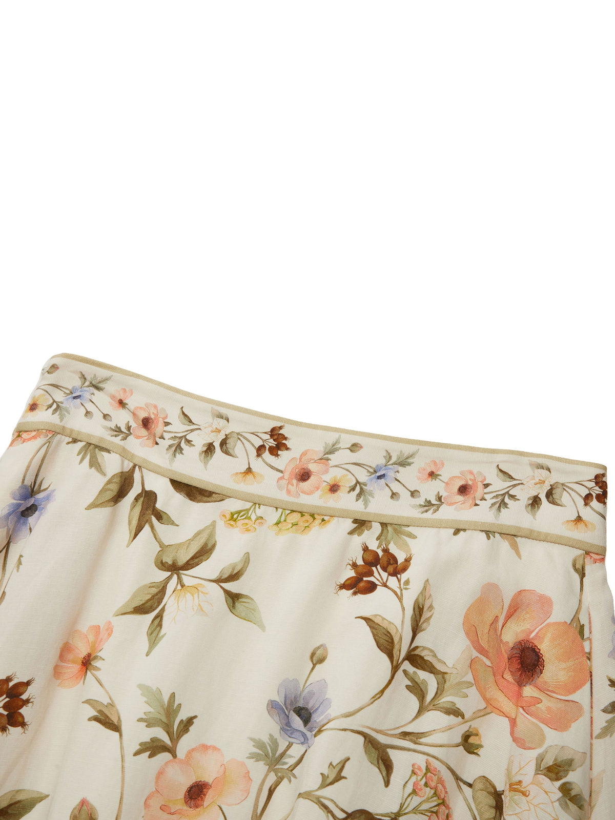 Tencel Blend Floral Print Women A-Line Skirt With Scrunchie