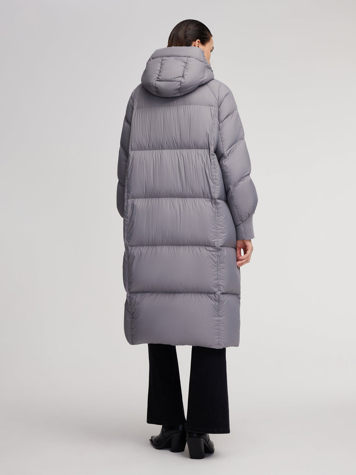 Lightweight Windproof Hooded Long Goose Down Coat