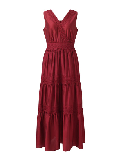 Tencel Lace Trim Women Maxi Vest Dress
