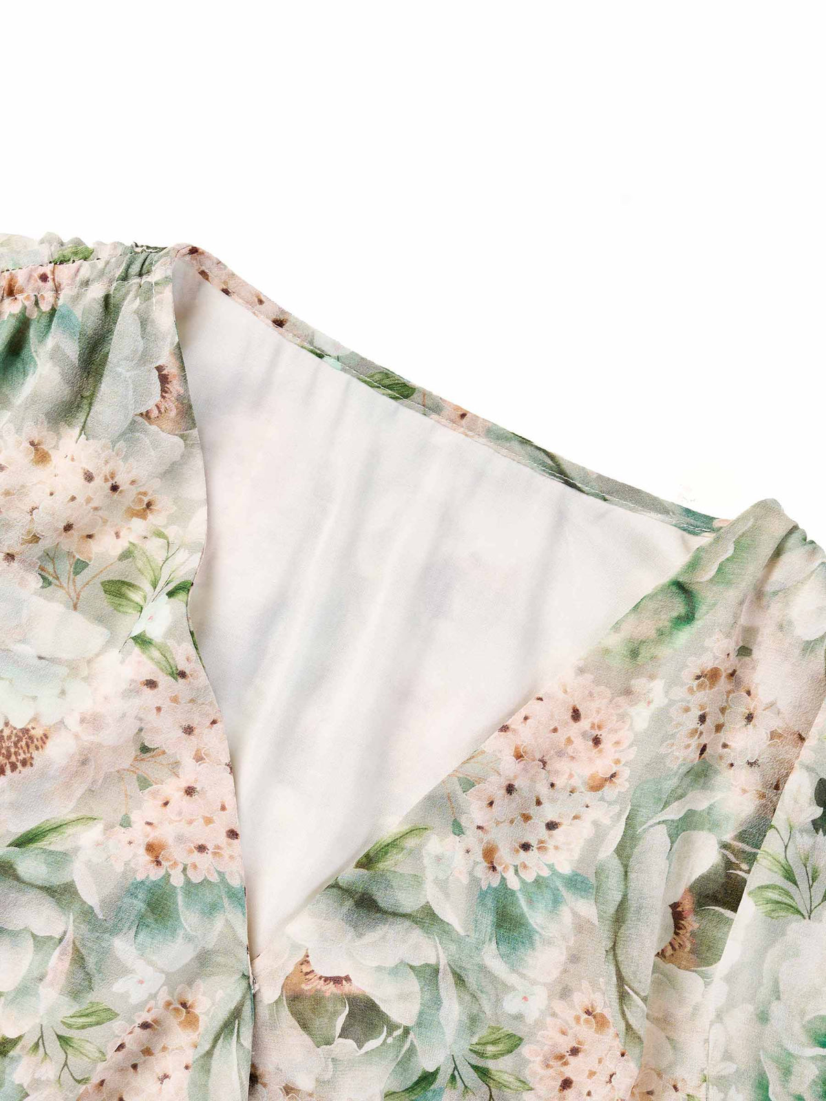 10MM Mulberry Silk Floral Print Ruffled Sleeve Women Wrap Maxi Dress