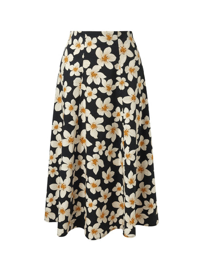 Cotton Stretch Floral Print Women Skirt