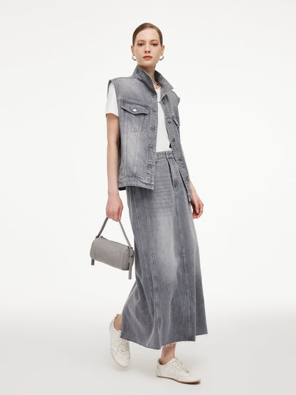 Lyocell Cotton Blend Denim Women Vest