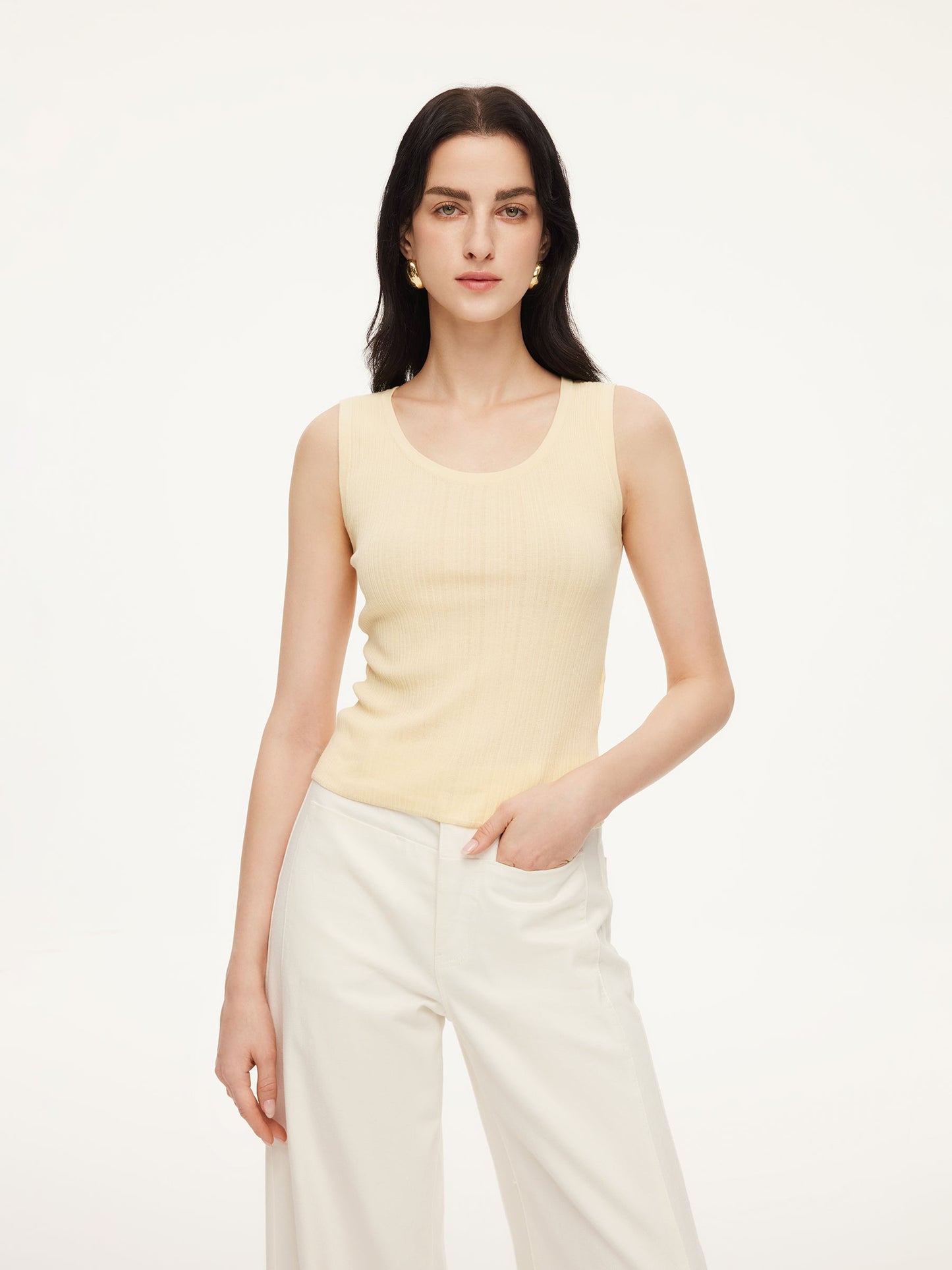 Cotton Mulberry Silk Blend Women Tank Top