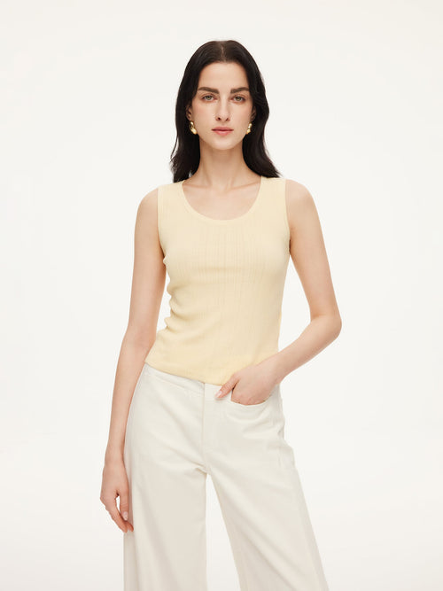 Cotton Mulberry Silk Blend Women Tank Top