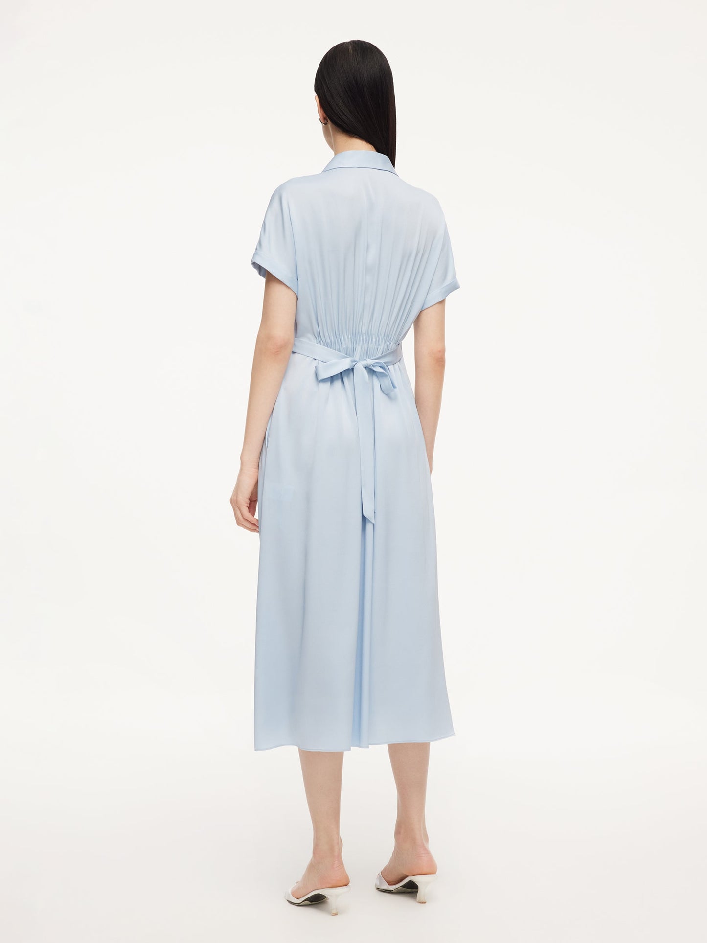 22MM Mulberry Silk Women Maxi Shirt Dress