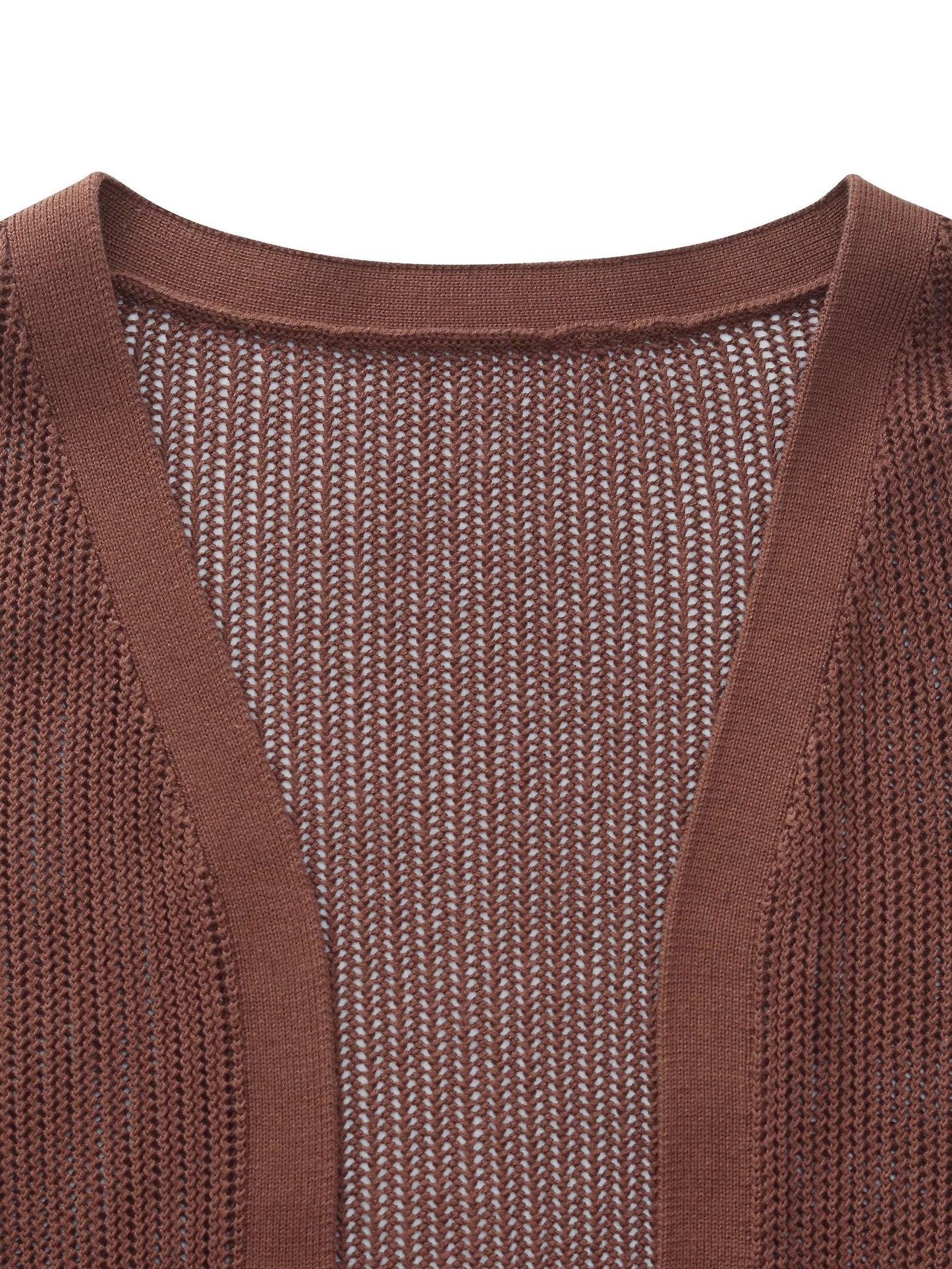 Tencel Mulberry Silk Blend Women Openwork Cardigan