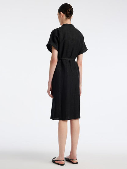 Xiang Yun Silk V-Neck Midi Dress