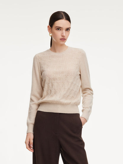 100% Cashmere Jacquard Women Sweater