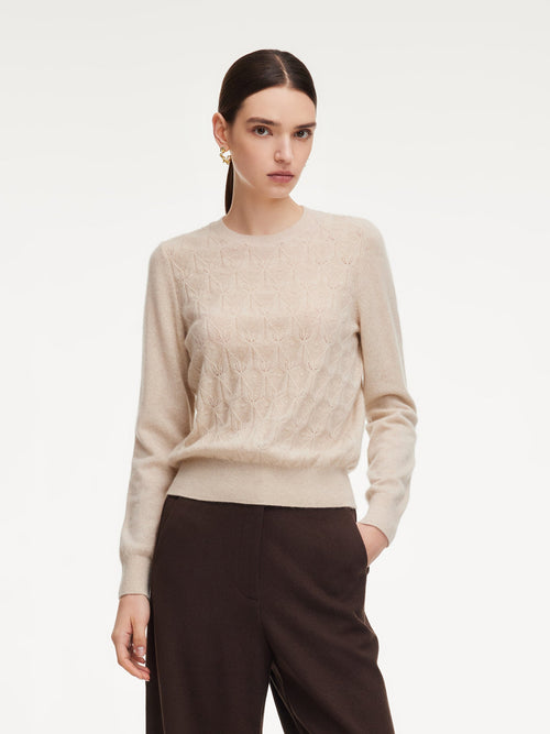 100% Cashmere Jacquard Women Sweater