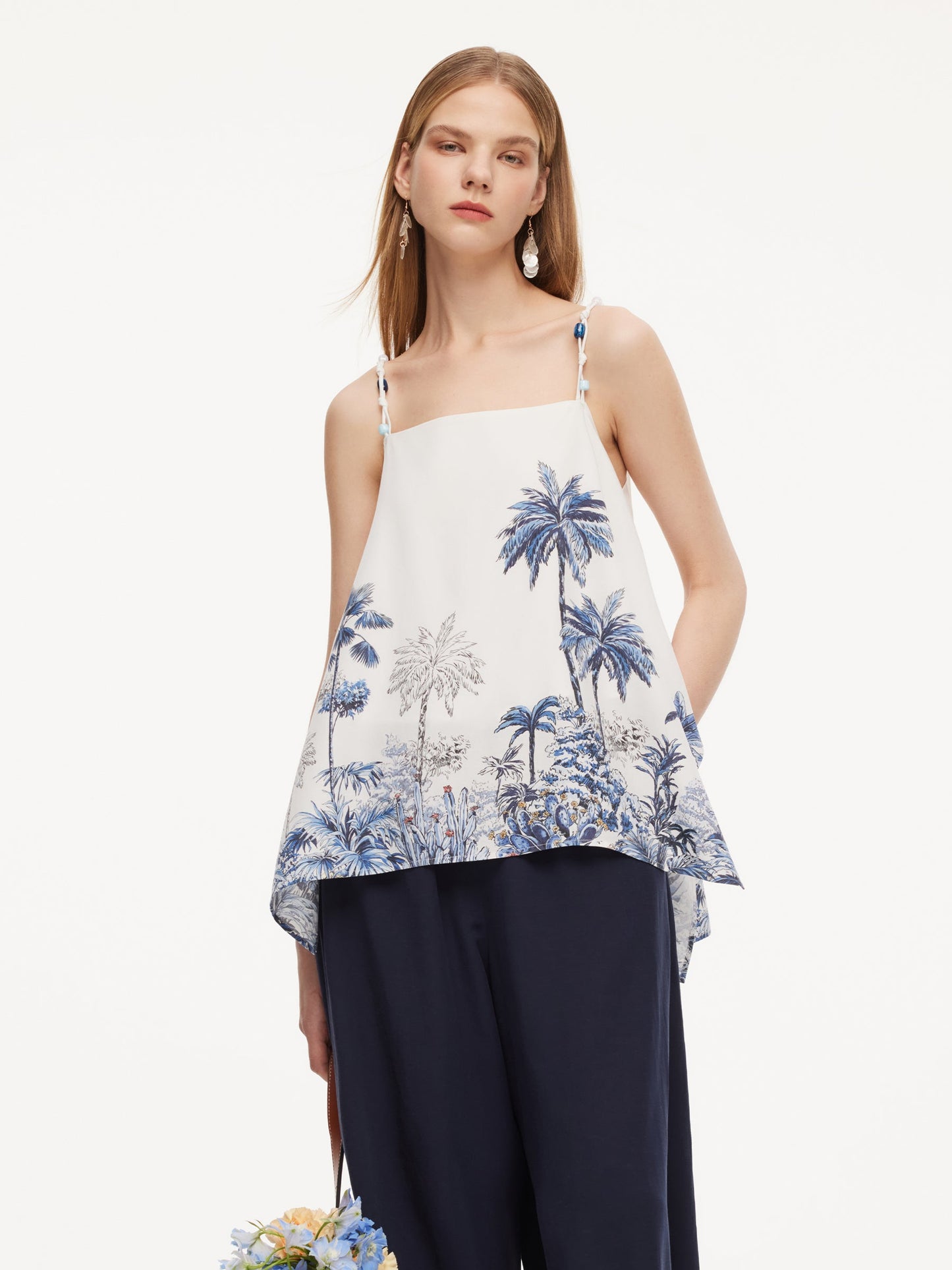 Tencel Linen Blend Floral Printed Women Camisole