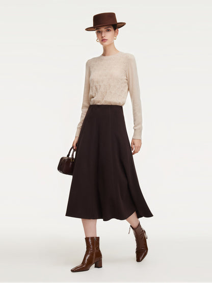 Stretch Flared Women Knit Skirt