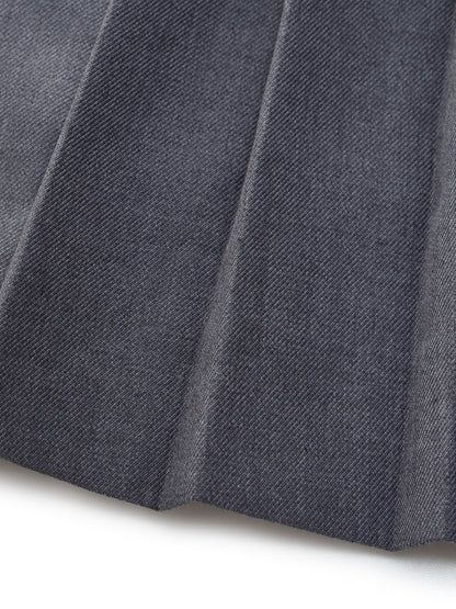 A-Line Pleated Women Skirt With Belt
