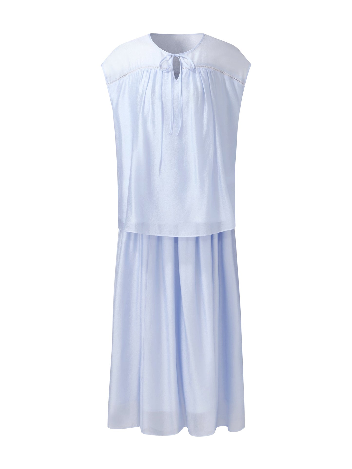 Loose Fit Cap Sleeve Top And A-Line Skirt Two-Piece Set