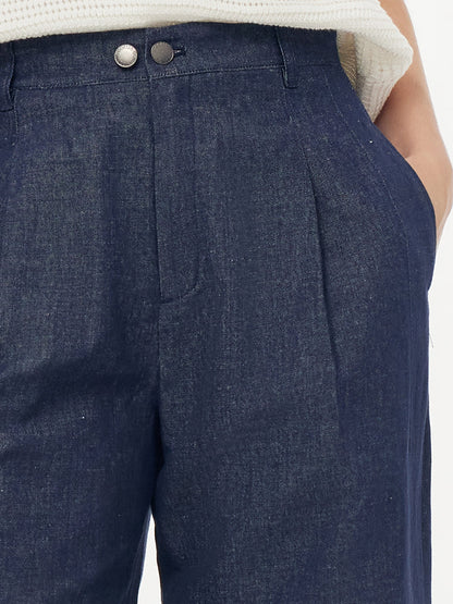 Denim Adjustable Waist Women Straight-Leg Jeans