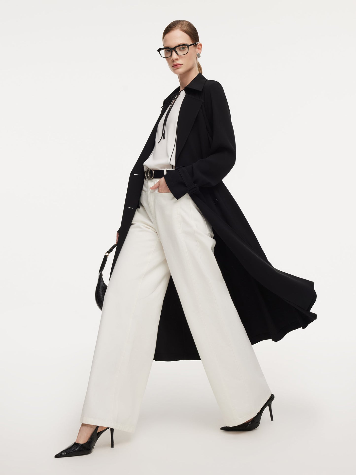 Triacetate Blend Women Wrap Trench Coat