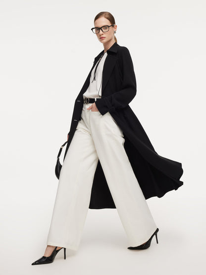 Triacetate Blend Women Wrap Trench Coat