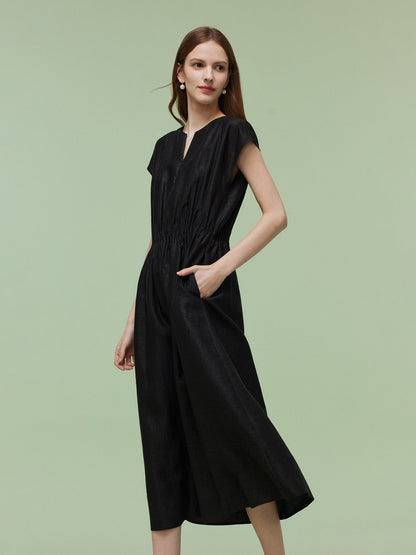 18MM Xiang Yun Silk Women Elastic Waist Maxi Dress