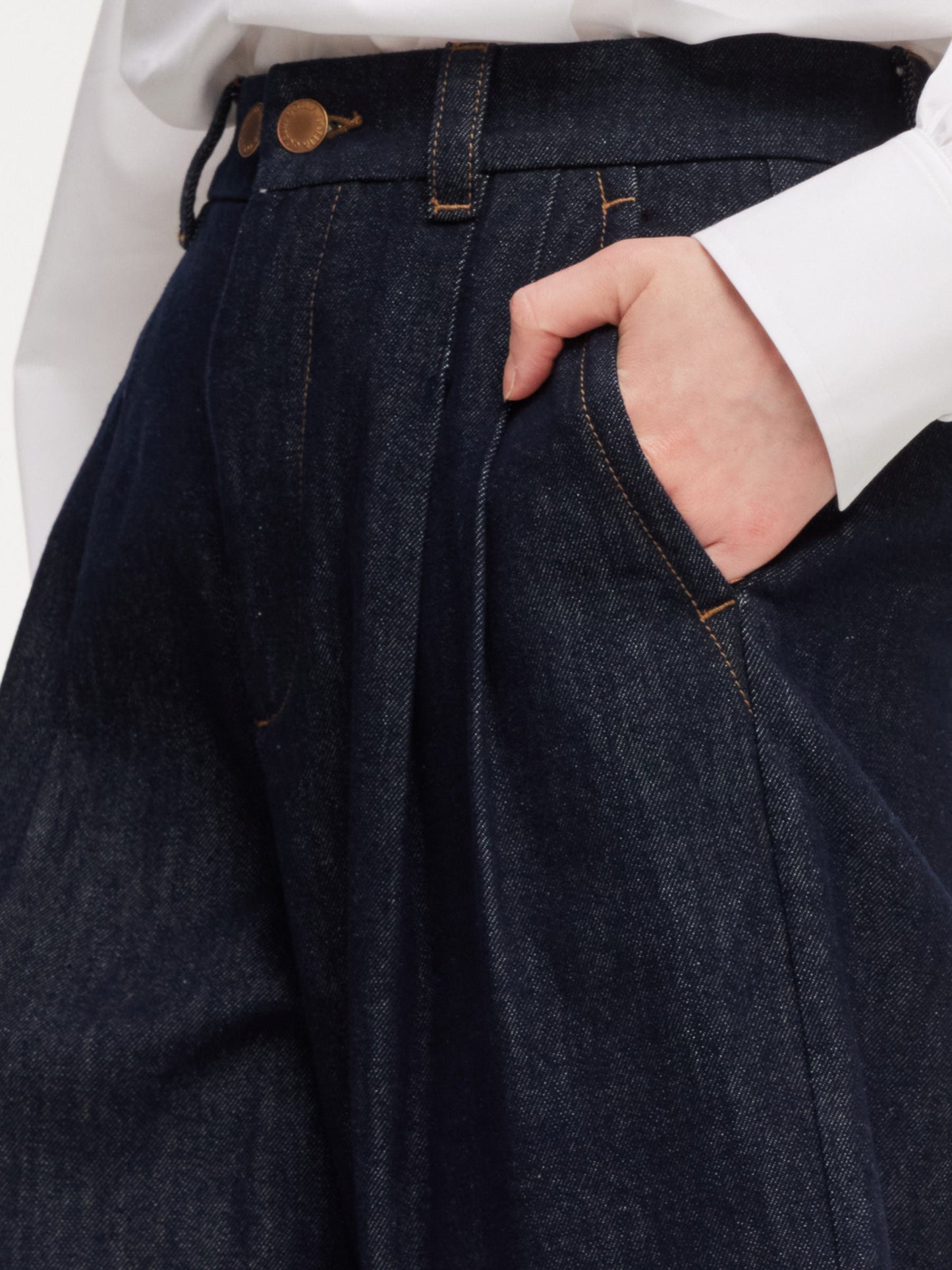 Denim Adjustable Waist Women Wide Leg Jeans