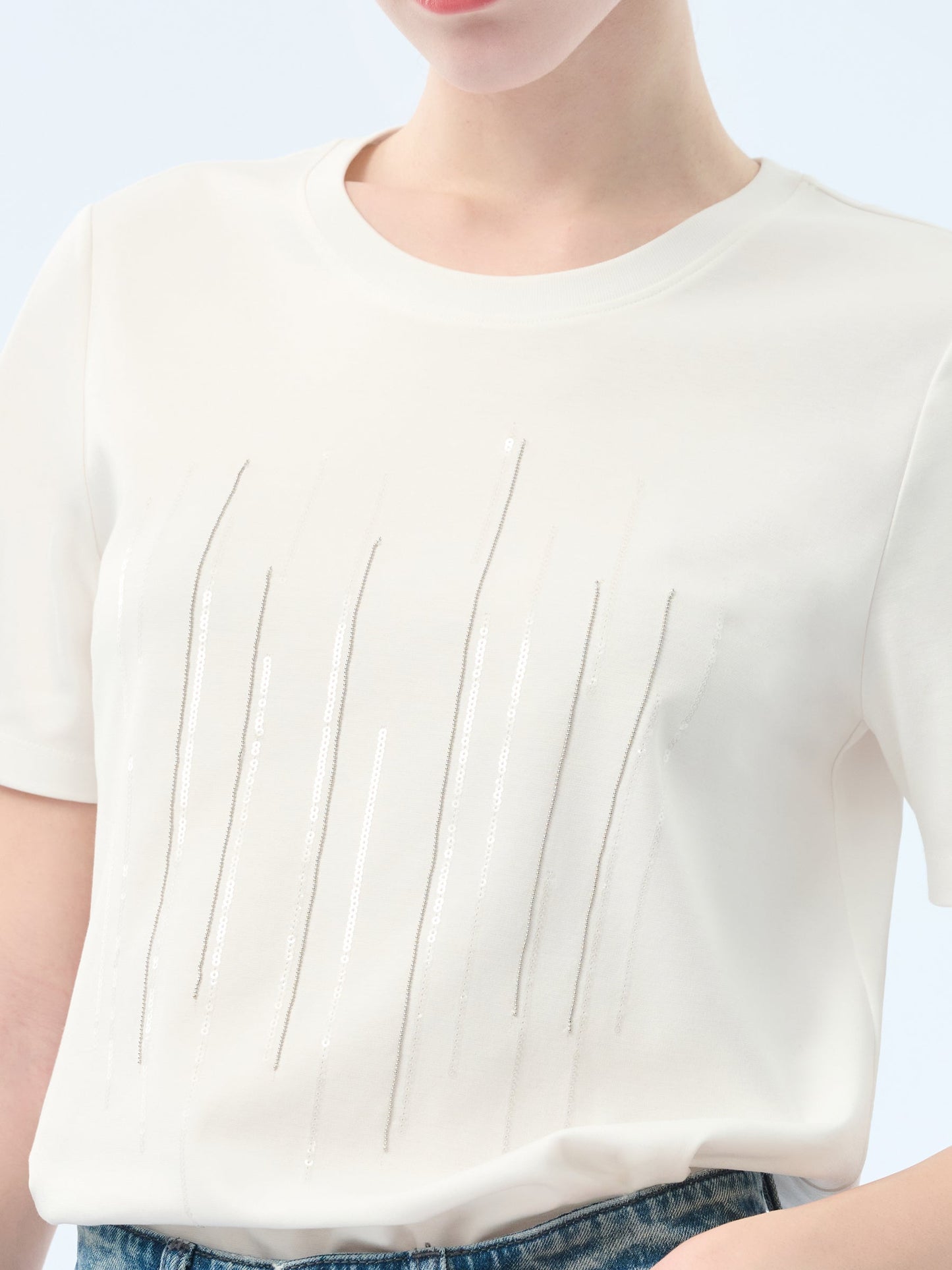 100% Cotton Round Neck Women T-Shirt