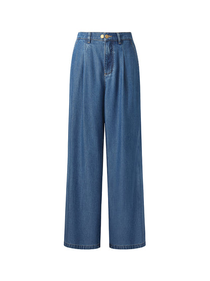 100% Tencel Denim Elastic Waist Women Jeans
