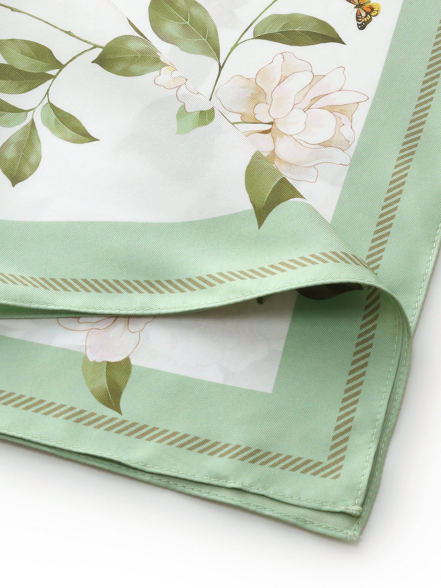 100% Mulberry Silk Rose Print Women Scarf