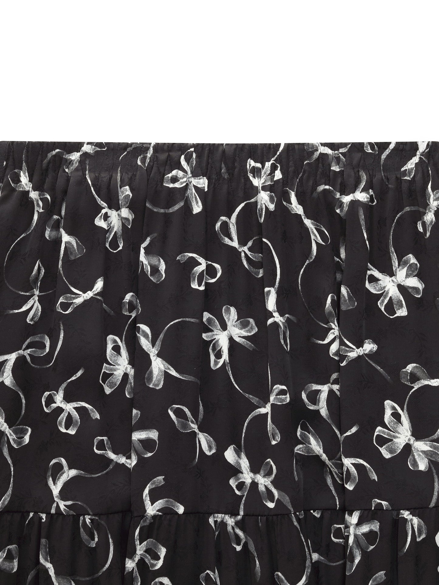 Ribbon Print A-Line Women Skirt