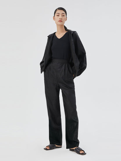 18 Momme Xiang Yun Silk Ankle Banded Pants For Women