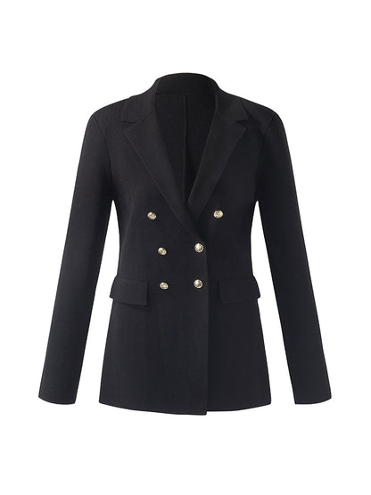Stretch Lapel Women Knit Blazer