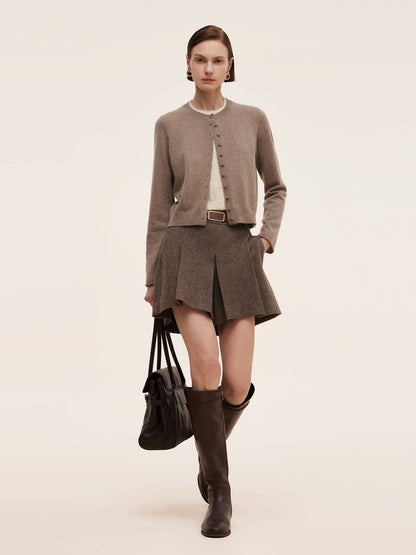 100% Cashmere Faux Two-Piece Women Cardigan