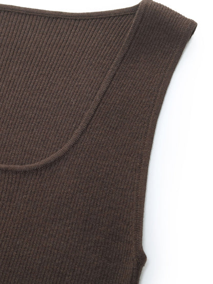 Square Neck Women Knit Tank Top