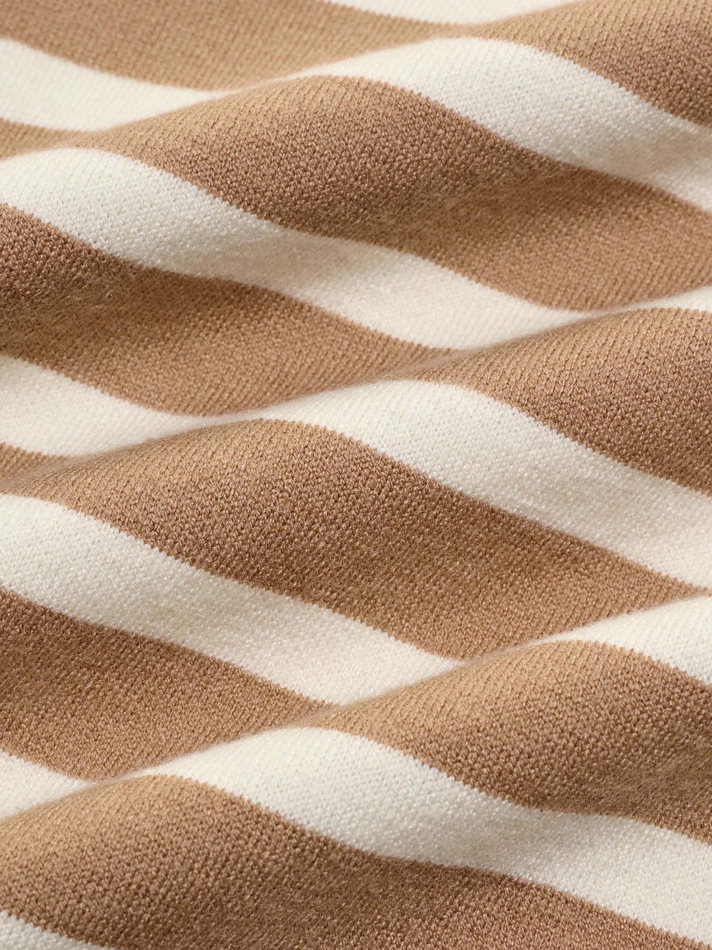 Lyocell Wool Blend Stripe Reversible Zip-Up Women Cardigan